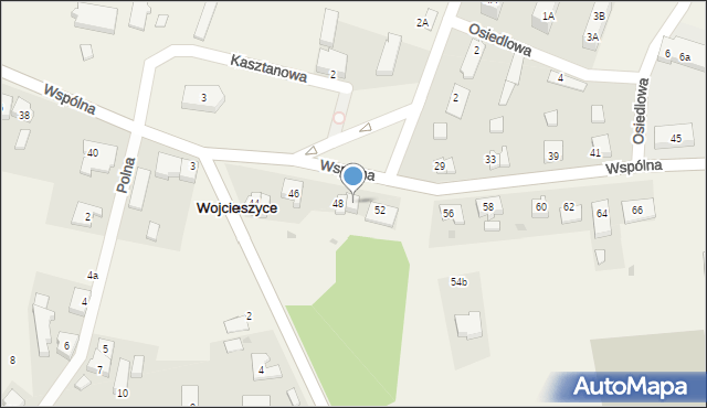 Wojcieszyce, Wspólna, 50, mapa Wojcieszyce