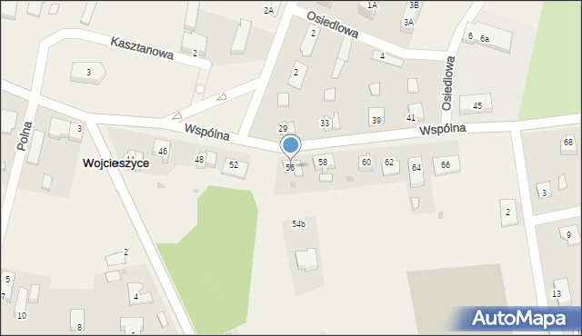 Wojcieszyce, Wspólna, 56, mapa Wojcieszyce