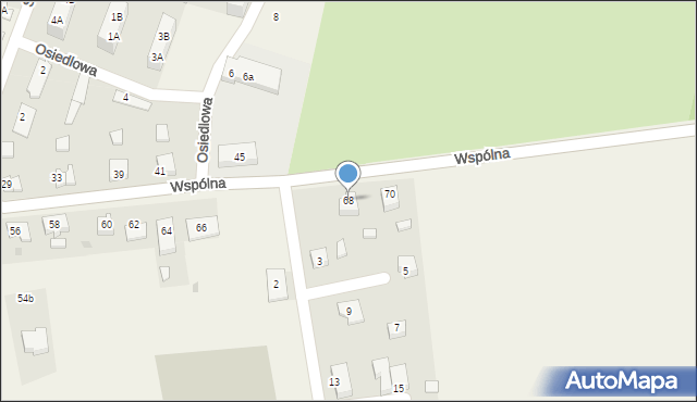 Wojcieszyce, Wspólna, 68, mapa Wojcieszyce