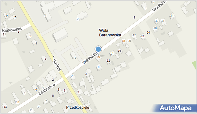 Wola Baranowska, Wschodnia, 10, mapa Wola Baranowska