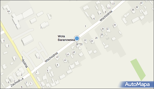 Wola Baranowska, Wschodnia, 18, mapa Wola Baranowska