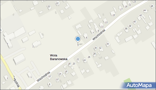 Wola Baranowska, Wschodnia, 3, mapa Wola Baranowska