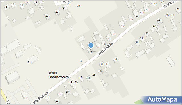 Wola Baranowska, Wschodnia, 5, mapa Wola Baranowska