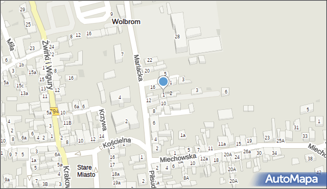 Wolbrom, Wspólna, 1, mapa Wolbrom