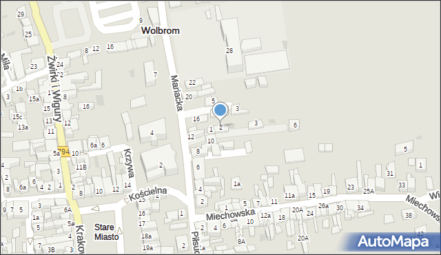 Wolbrom, Wspólna, 2, mapa Wolbrom