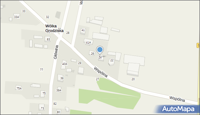 Wólka Grodziska, Wspólna, 24, mapa Wólka Grodziska