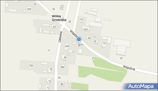 Wólka Grodziska, Wspólna, 29, mapa Wólka Grodziska