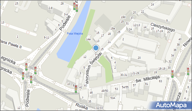 Wrocław, Wszystkich Świętych, 13, mapa Wrocławia