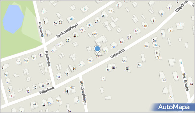 Wysokie Mazowieckie, Wspólna, 24, mapa Wysokie Mazowieckie