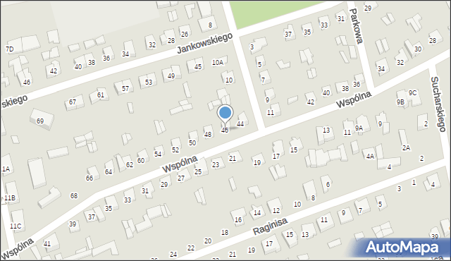 Wysokie Mazowieckie, Wspólna, 46, mapa Wysokie Mazowieckie
