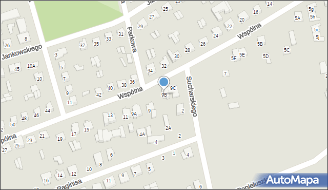 Wysokie Mazowieckie, Wspólna, 9B, mapa Wysokie Mazowieckie