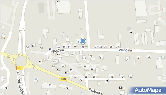 Wyszków, Wspólna, 28, mapa Wyszków