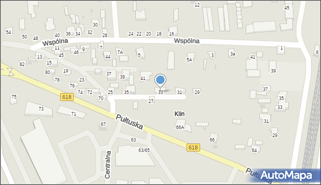 Wyszków, Wspólna, 33, mapa Wyszków