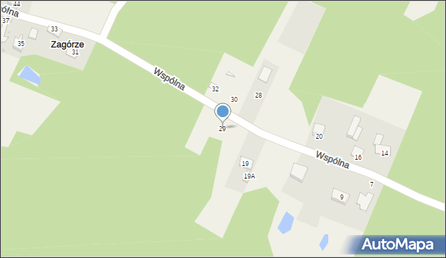 Zagórze, Wspólna, 29, mapa Zagórze