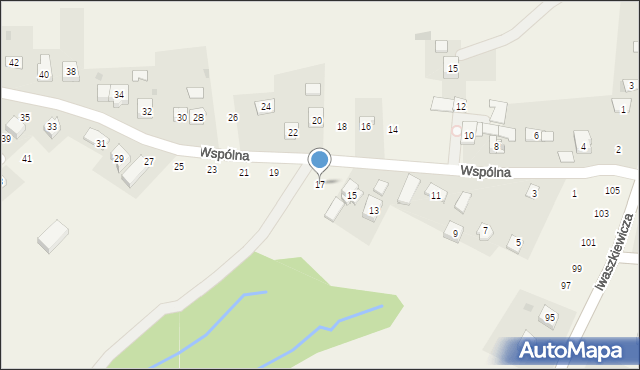 Zakliczyn, Wspólna, 17, mapa Zakliczyn