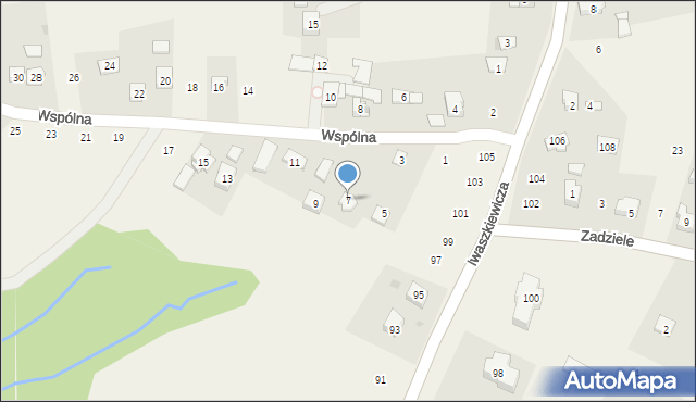 Zakliczyn, Wspólna, 7, mapa Zakliczyn