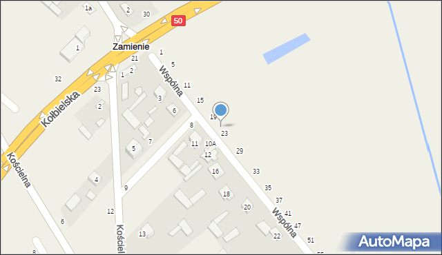 Zamienie, Wspólna, 21, mapa Zamienie