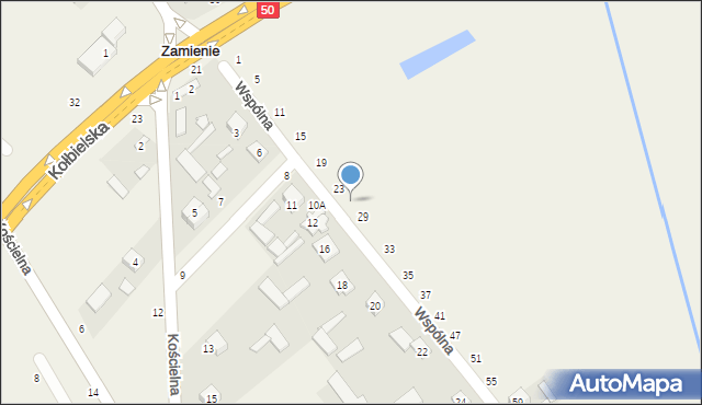 Zamienie, Wspólna, 27, mapa Zamienie