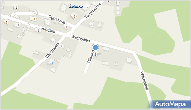 Żelazko, Wschodnia, 6, mapa Żelazko