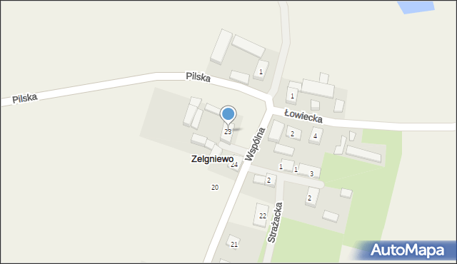 Zelgniewo, Wspólna, 23, mapa Zelgniewo