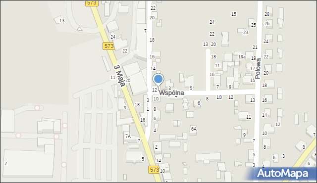 Żychlin, Wspólna, 1, mapa Żychlin