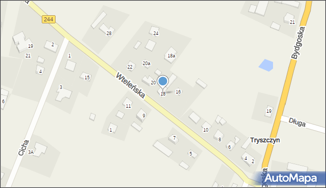 Tryszczyn, Wteleńska, 18, mapa Tryszczyn