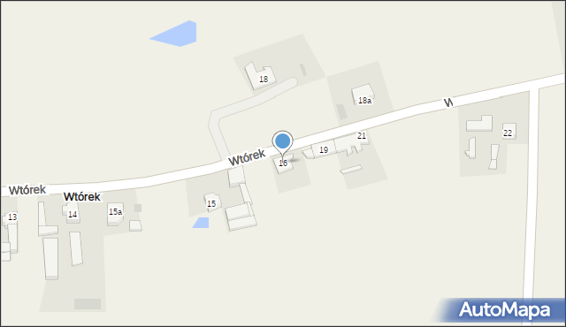 Wtórek, Wtórek, 16, mapa Wtórek