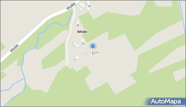 Dynów, Wuśki, 21, mapa Dynów