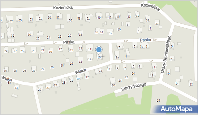 Kraków, Wujka Jakuba, ks., 10, mapa Krakowa
