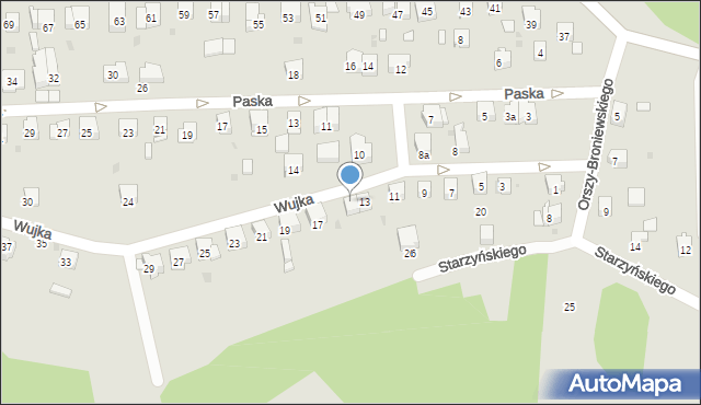 Kraków, Wujka Jakuba, ks., 15, mapa Krakowa