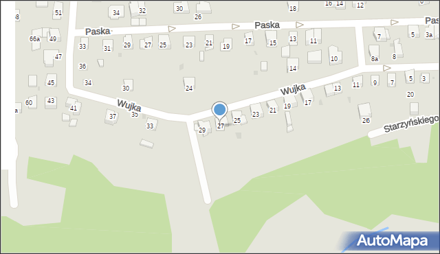 Kraków, Wujka Jakuba, ks., 27, mapa Krakowa