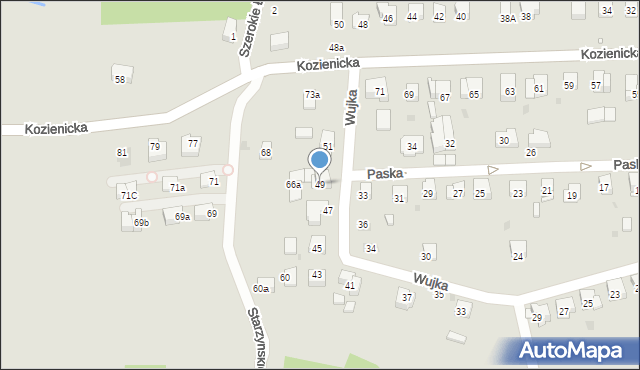 Kraków, Wujka Jakuba, ks., 49, mapa Krakowa