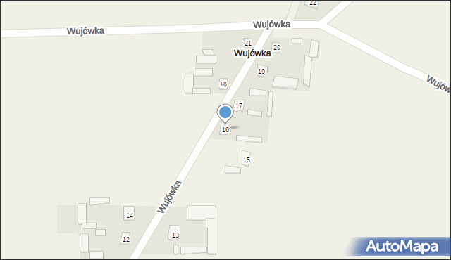 Wujówka, Wujówka, 16, mapa Wujówka