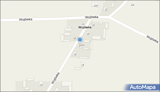 Wujówka, Wujówka, 17, mapa Wujówka