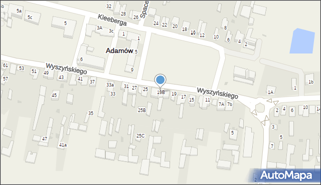 Adamów, Wyszyńskiego Stefana, ks. kard., 19B, mapa Adamów