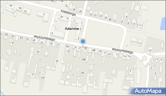 Adamów, Wyszyńskiego Stefana, ks. kard., 25A, mapa Adamów