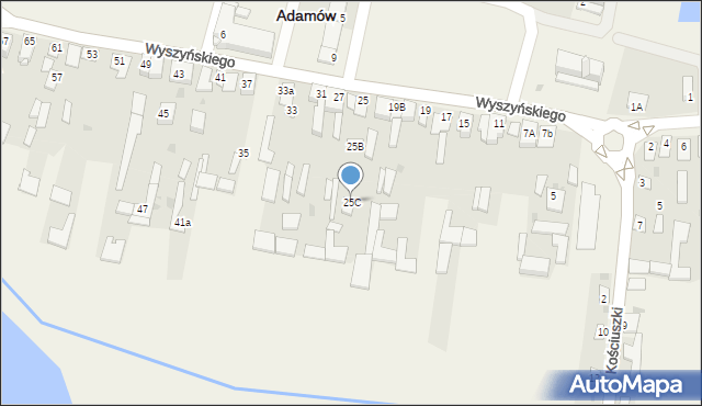 Adamów, Wyszyńskiego Stefana, ks. kard., 25C, mapa Adamów