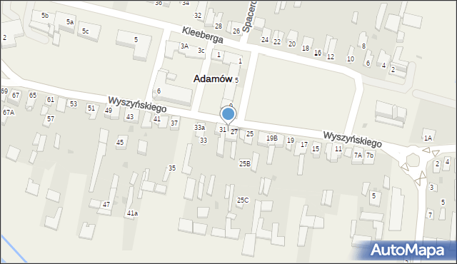 Adamów, Wyszyńskiego Stefana, ks. kard., 29, mapa Adamów