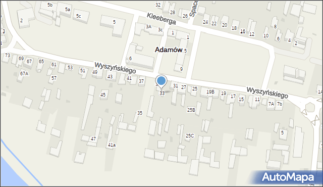 Adamów, Wyszyńskiego Stefana, ks. kard., 33, mapa Adamów