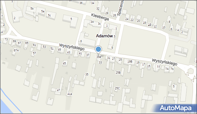 Adamów, Wyszyńskiego Stefana, ks. kard., 33a, mapa Adamów