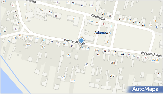 Adamów, Wyszyńskiego Stefana, ks. kard., 41, mapa Adamów