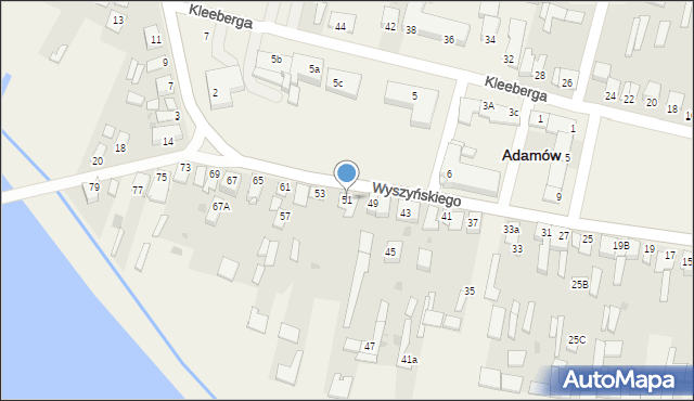 Adamów, Wyszyńskiego Stefana, ks. kard., 51, mapa Adamów