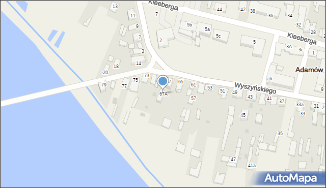 Adamów, Wyszyńskiego Stefana, ks. kard., 67A, mapa Adamów