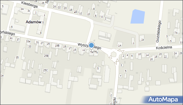 Adamów, Wyszyńskiego Stefana, ks. kard., 7A, mapa Adamów
