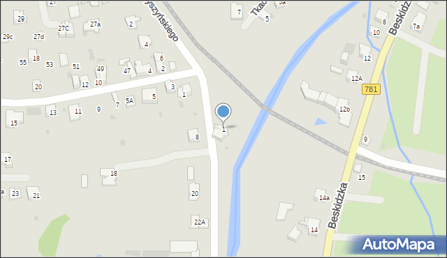Andrychów, Wyszyńskiego Stefana, ks. prym. kard., 1, mapa Andrychów