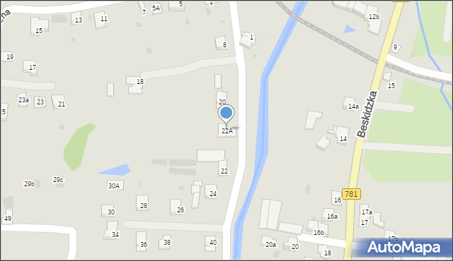 Andrychów, Wyszyńskiego Stefana, ks. prym. kard., 22A, mapa Andrychów