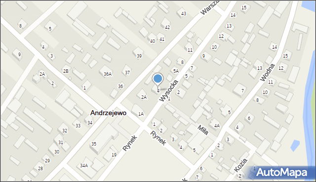 Andrzejewo, Wysocka, 4, mapa Andrzejewo