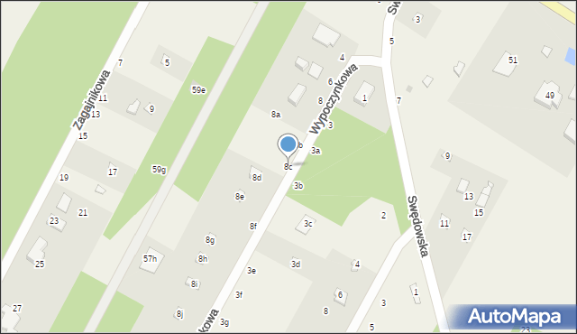 Anielin Swędowski, Wypoczynkowa, 8c, mapa Anielin Swędowski