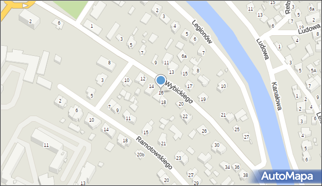 Augustów, Wybickiego Józefa, gen., 16, mapa Augustów