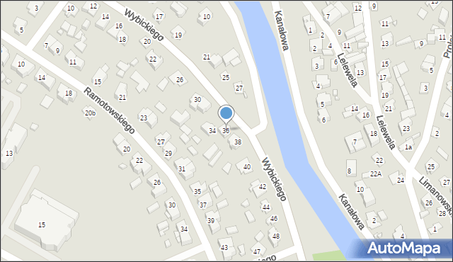 Augustów, Wybickiego Józefa, gen., 36, mapa Augustów